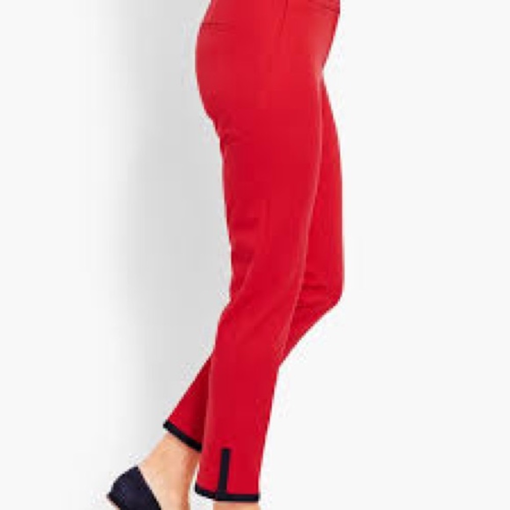 Talbots Red and Navy BiStretch Ankle Pants Size 8
